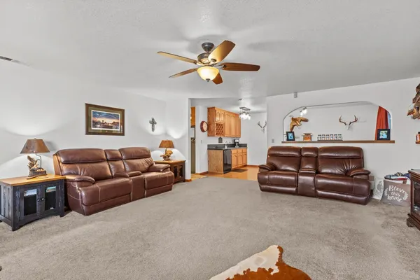 a living room with furniture