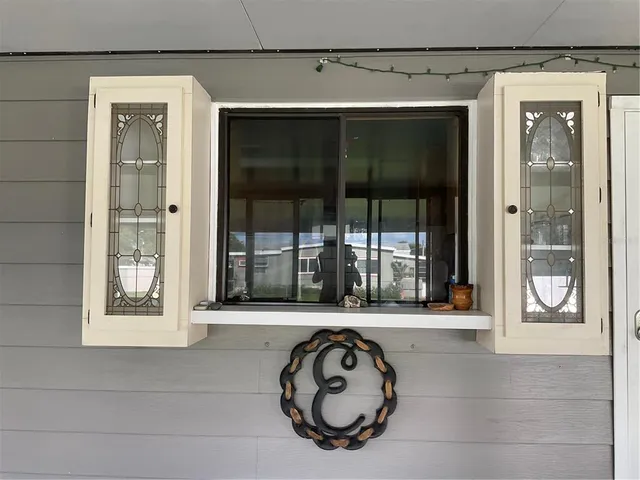 a view of a lake with a terrace