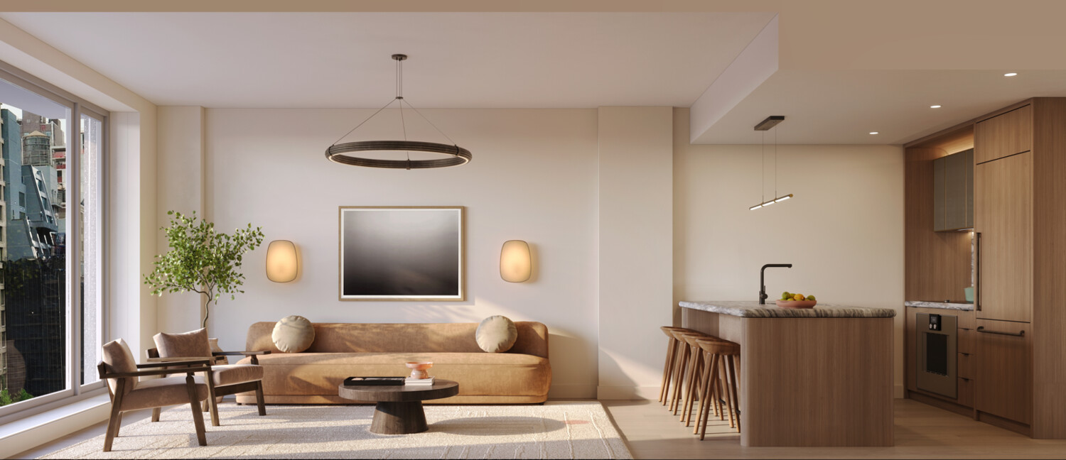 499 9th Avenue, Unit 4EN Manhattan, NY 10018 - Photo 2 of 12 a living room with furniture and a window