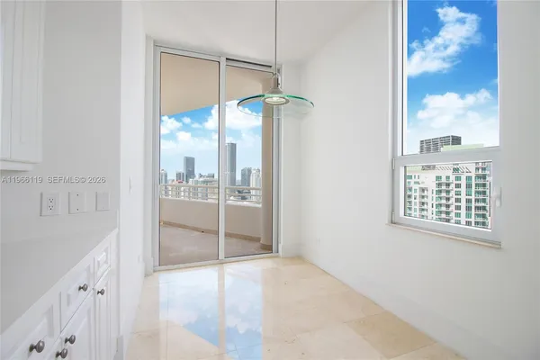 a view of a city with tall buildings