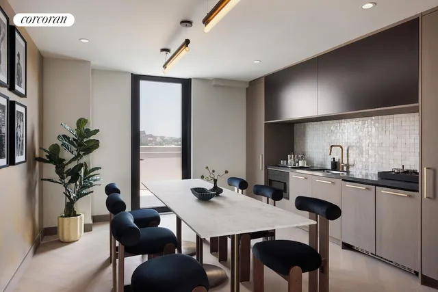 a living room with furniture floor to ceiling window and a flat screen tv