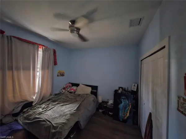 a workspace with furniture and wooden floor