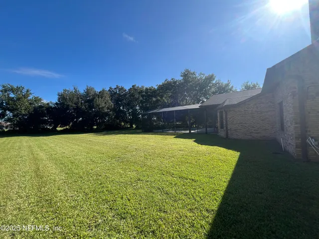 a view of a backyard