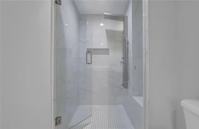 a bathroom with a shower