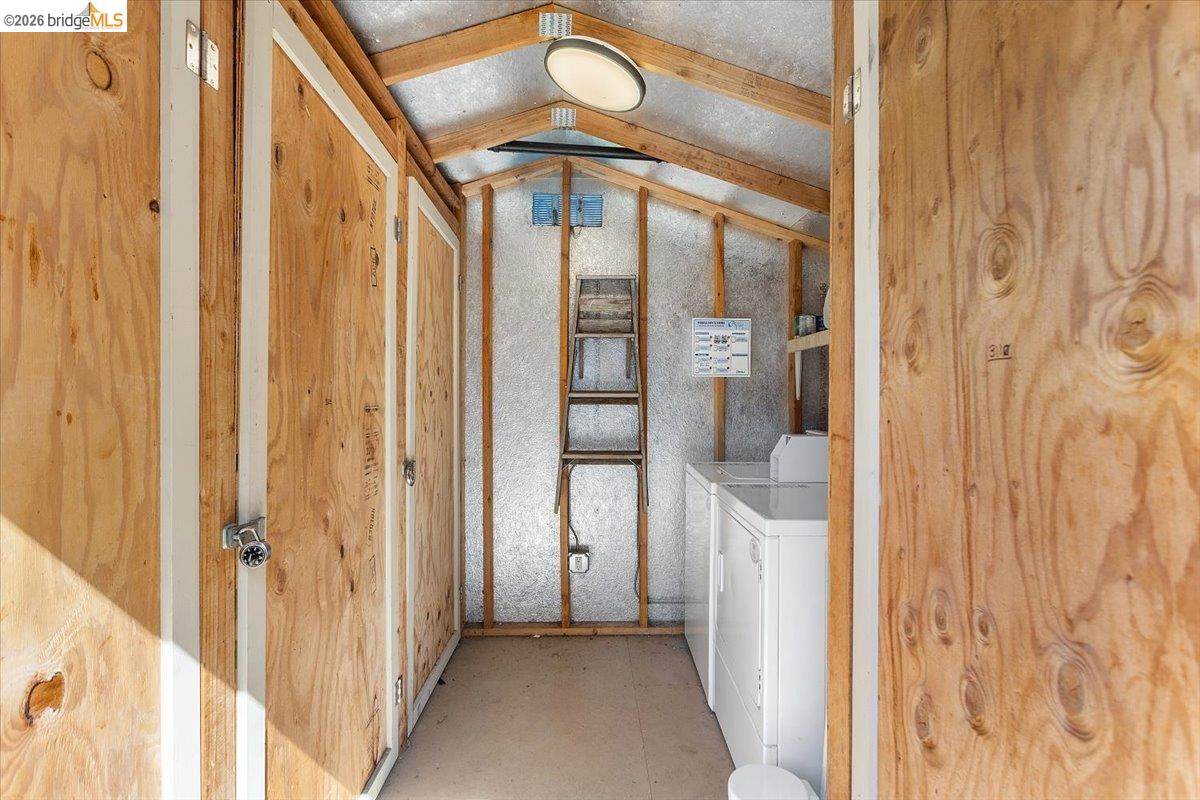 3110 California Street Berkeley, CA 94703 - Photo 38 of 41 Laundry area featuring lofted ceiling