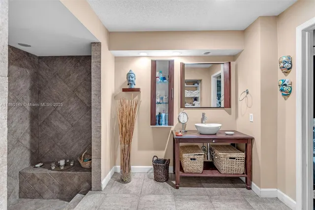 a room with a table and chairs