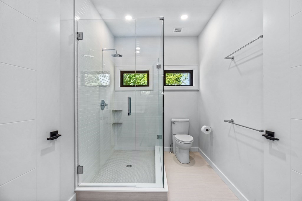 16 Eldridge Court Hingham, MA 02043 - Photo 34 of 41 a bathroom with a shower and toilet