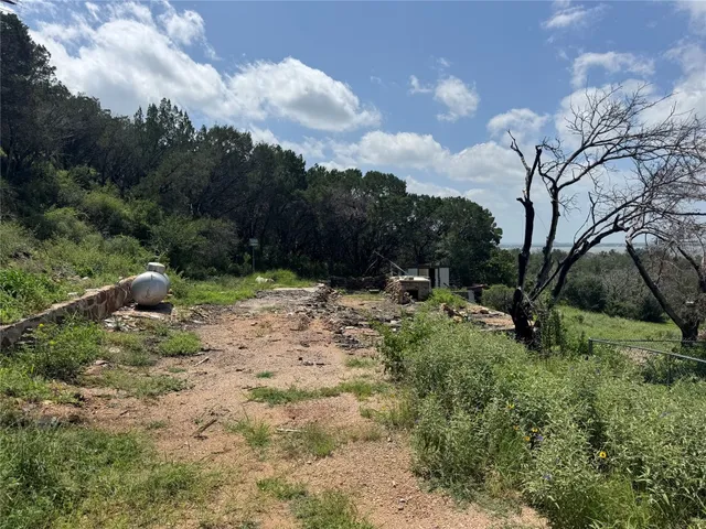 a view of backyard with green space