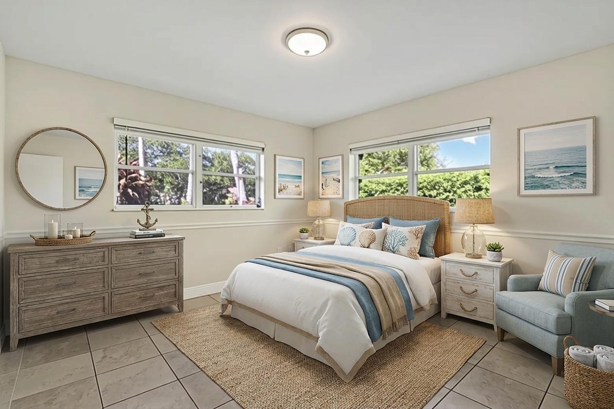 9195 Southeast Cove Point Street Jupiter, FL 33469 - Photo 35 of 80 a bedroom with a large bed and a window