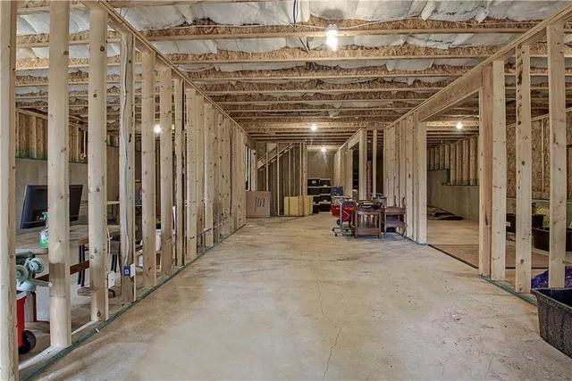 a view of balcony with wooden floor