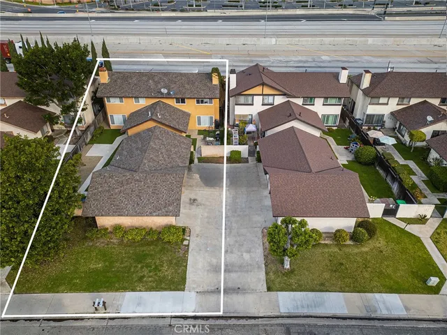 an aerial view of multiple house