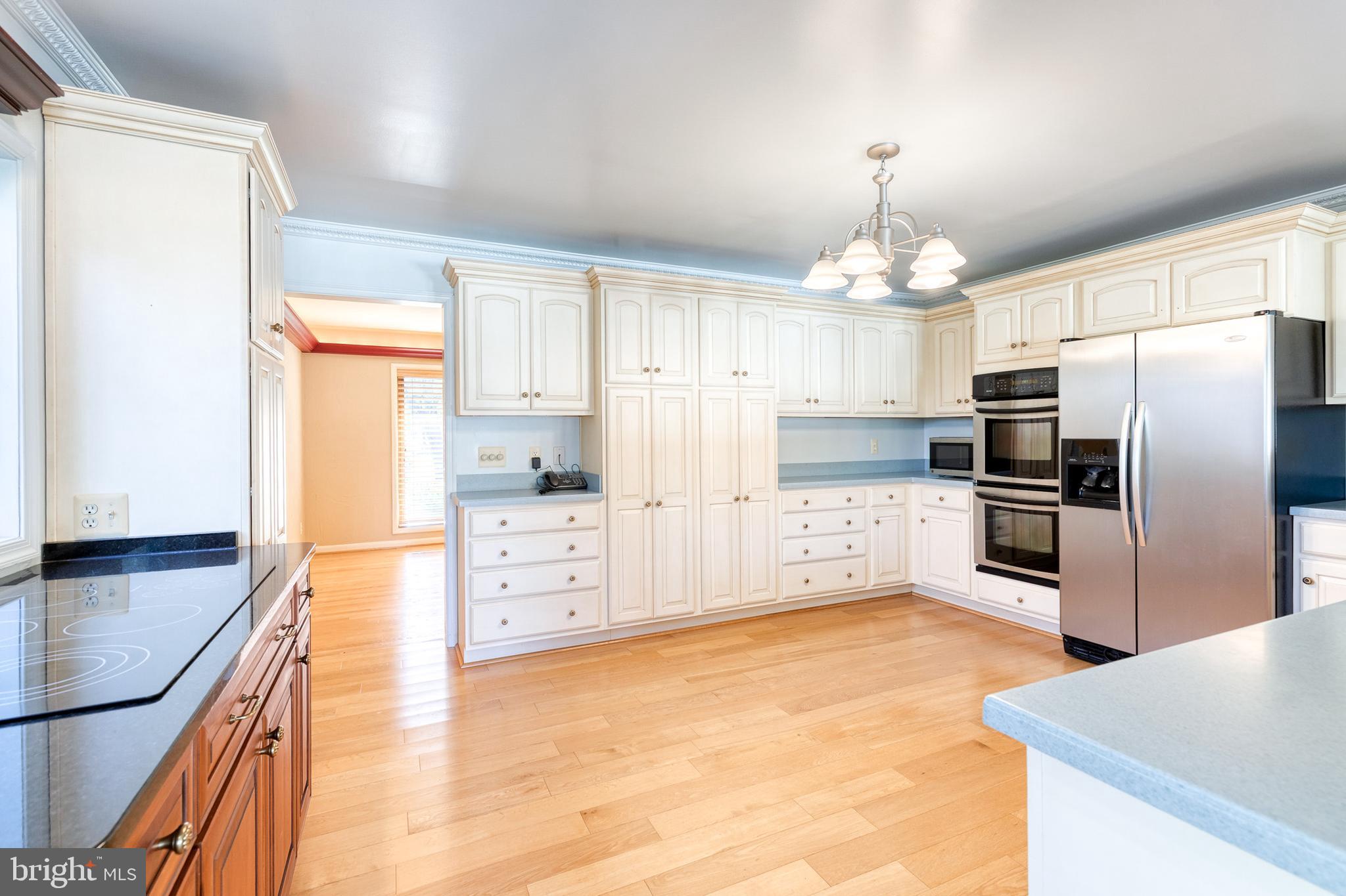 602 Hampton Lane Baltimore, MD 21286 - Photo 15 of 41 a kitchen with stainless steel appliances a refrigerator sink and microwave