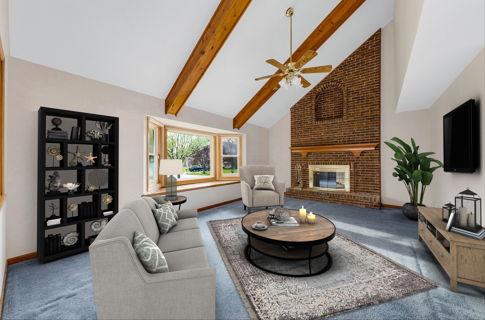 1751 Mundelein Road Naperville, IL 60565 - Photo 16 of 37 a living room with furniture and a fireplace