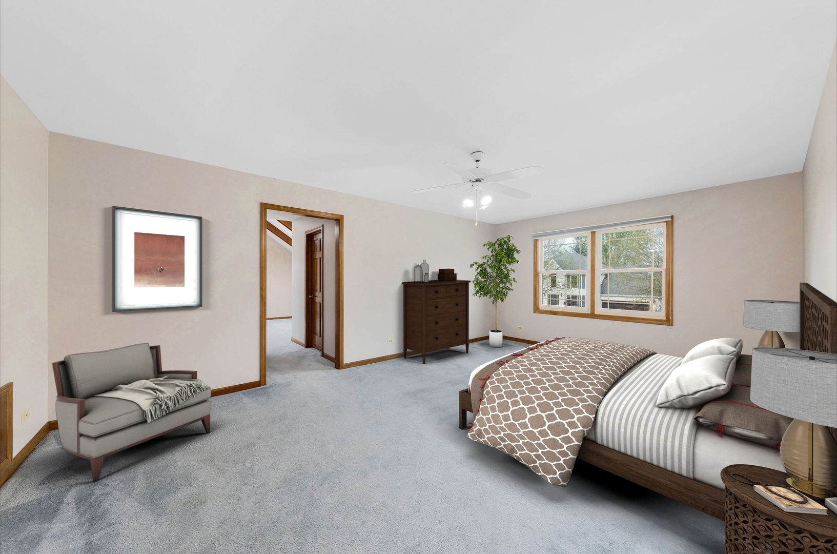 1751 Mundelein Road Naperville, IL 60565 - Photo 21 of 37 a spacious bedroom with a bed and a couch