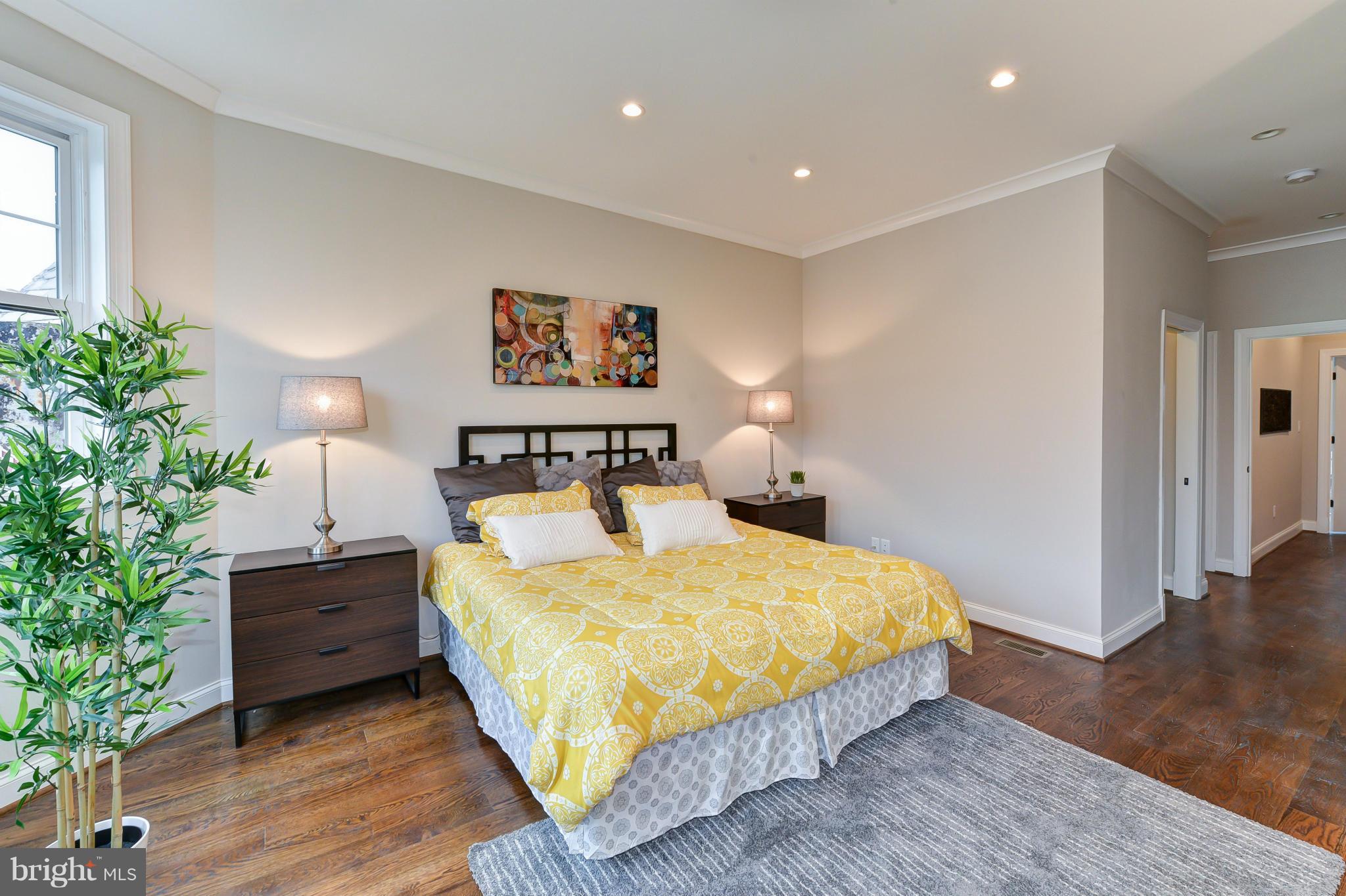 39 U Street Northeast, Unit 1 Washington, DC 20002 - Photo 16 of 27 a bedroom with a bed and a potted plant