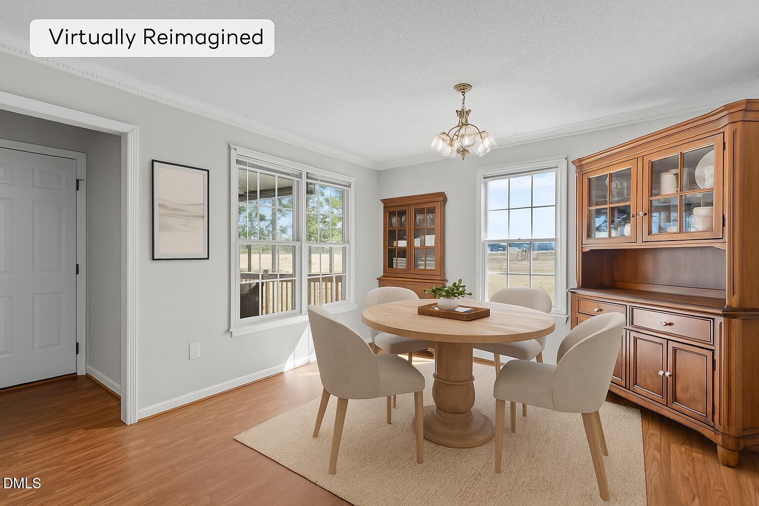 46 Budd Godwin Lane Dunn, NC 28334 - Photo 7 of 33 a view of a dining room with furniture window and wooden floor