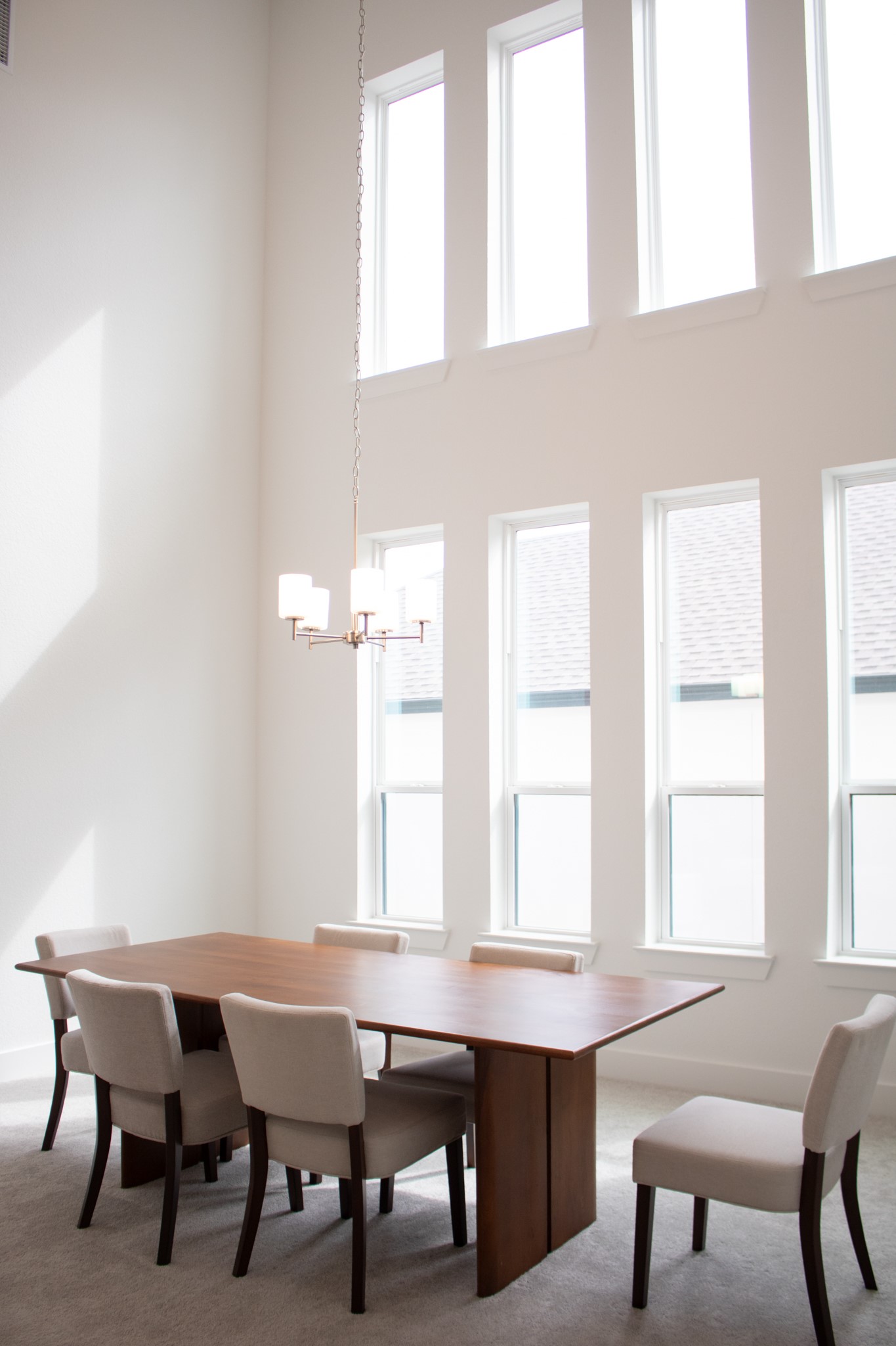 1709 Novara Trail Leander, TX 78641 - Photo 11 of 40 Dining area with hanging lights, light carpet, and a high ceiling