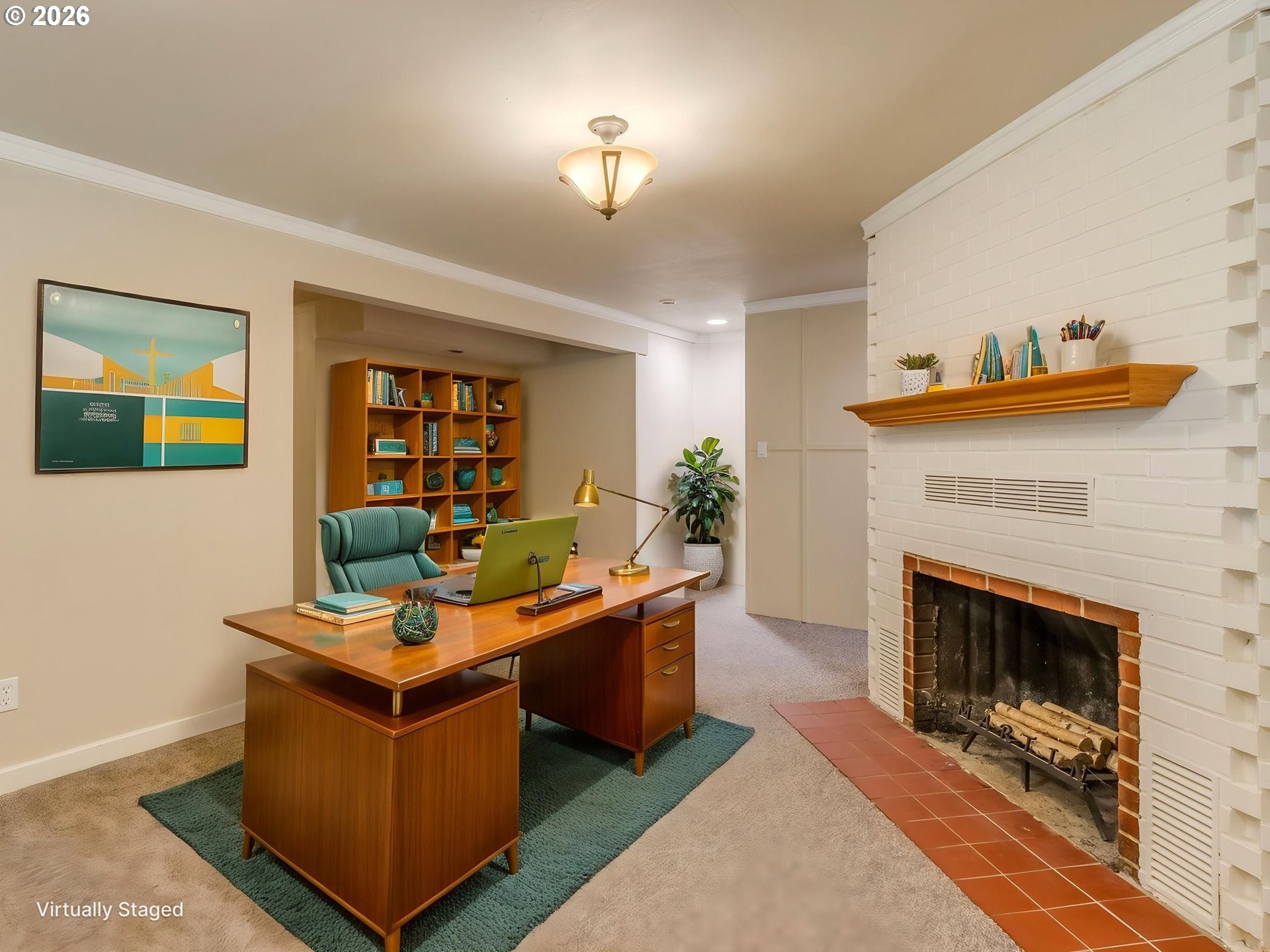 48140 Southeast Linhart Butte Road Sandy, OR 97055 - Photo 35 of 47 a living room with furniture a fireplace and a potted plant