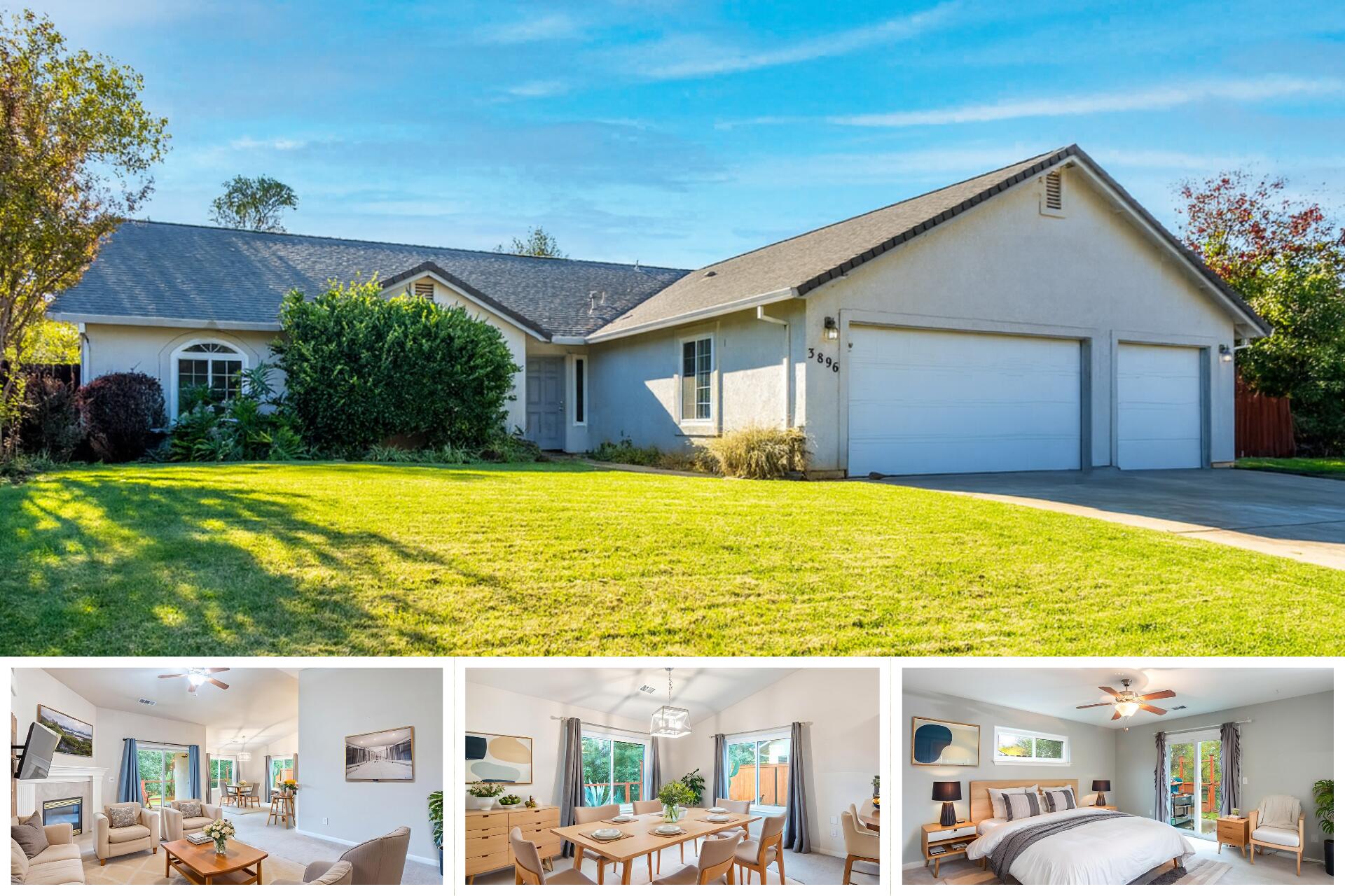 a view of an house with backyard space and balcony
