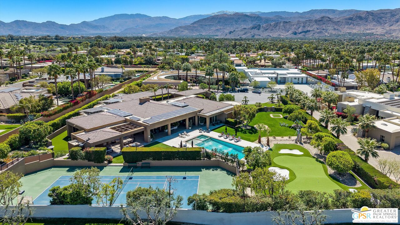 4 Big Sioux Road Rancho Mirage, CA 92270 - Photo 18 of 75 an aerial view of residential house with an outdoor space and seating