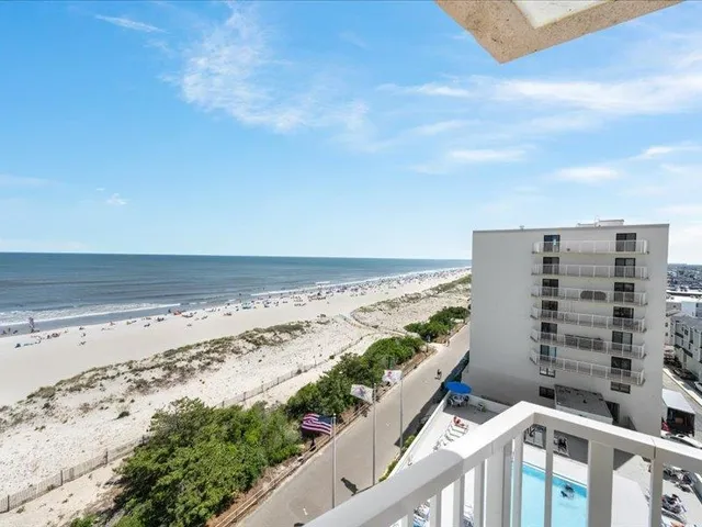 a view of a balcony with city view
