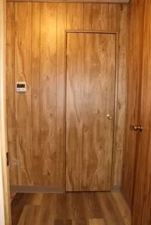 a view of a wooden curtain