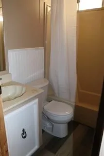 view of a bathroom with a toilet