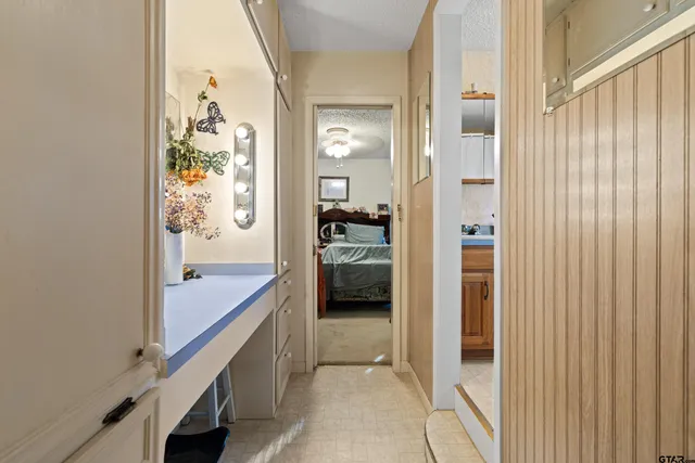 a bedroom with a bed and a closet in it