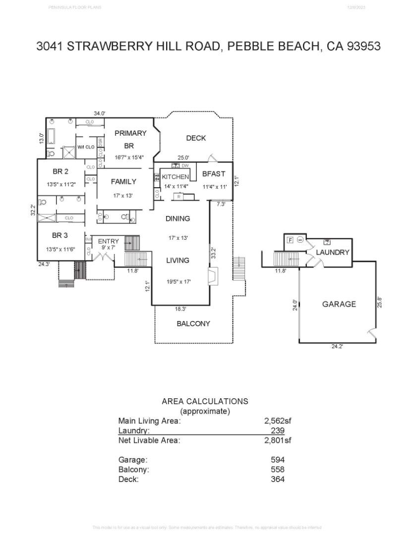 3041 Strawberry Hill Road Pebble Beach, CA 93953 - Photo 31 of 31 a picture of a floor plan