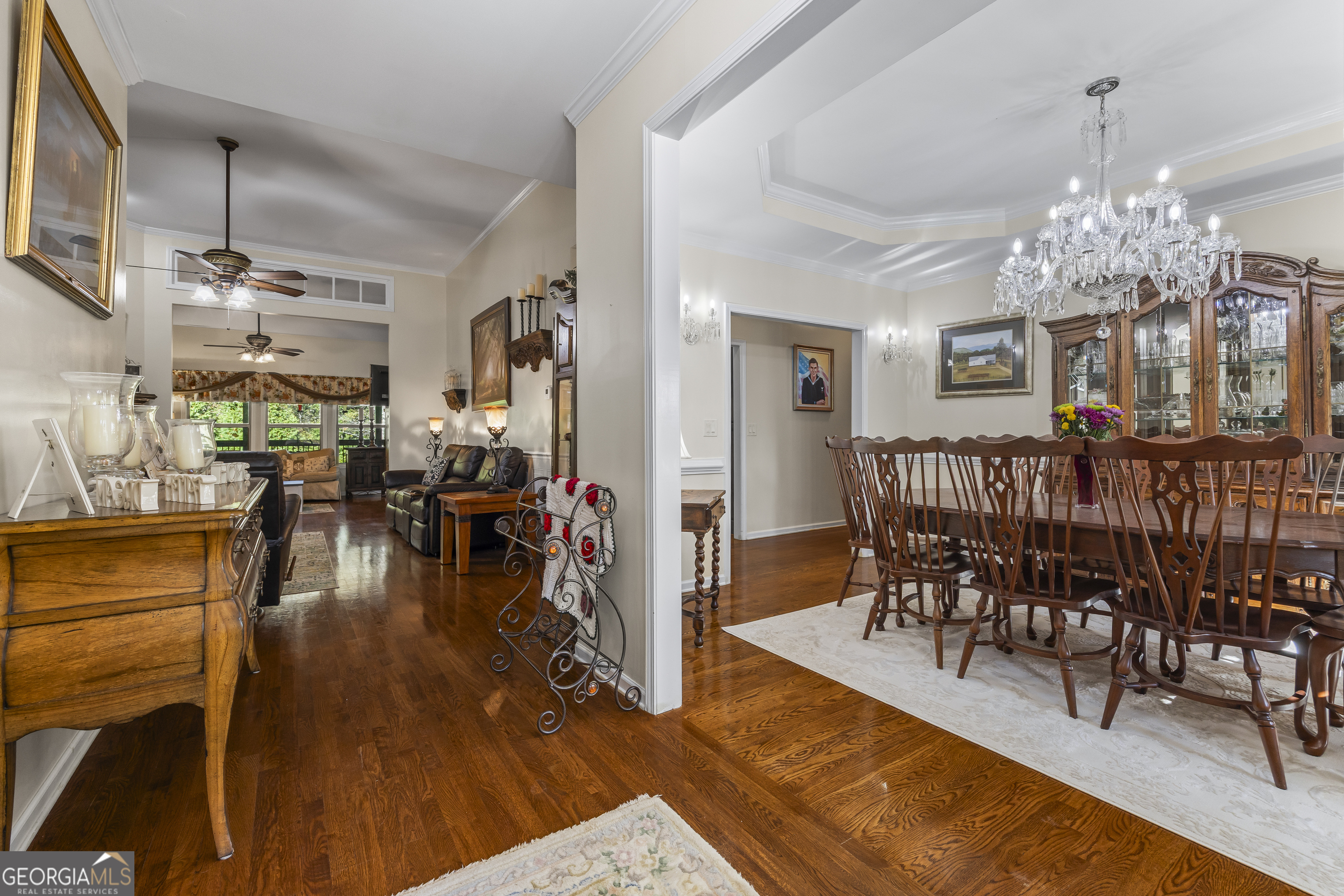 135 Canters Run Homer, GA 30547 - Photo 16 of 96 a view of a dining room with furniture chandelier and wooden floor