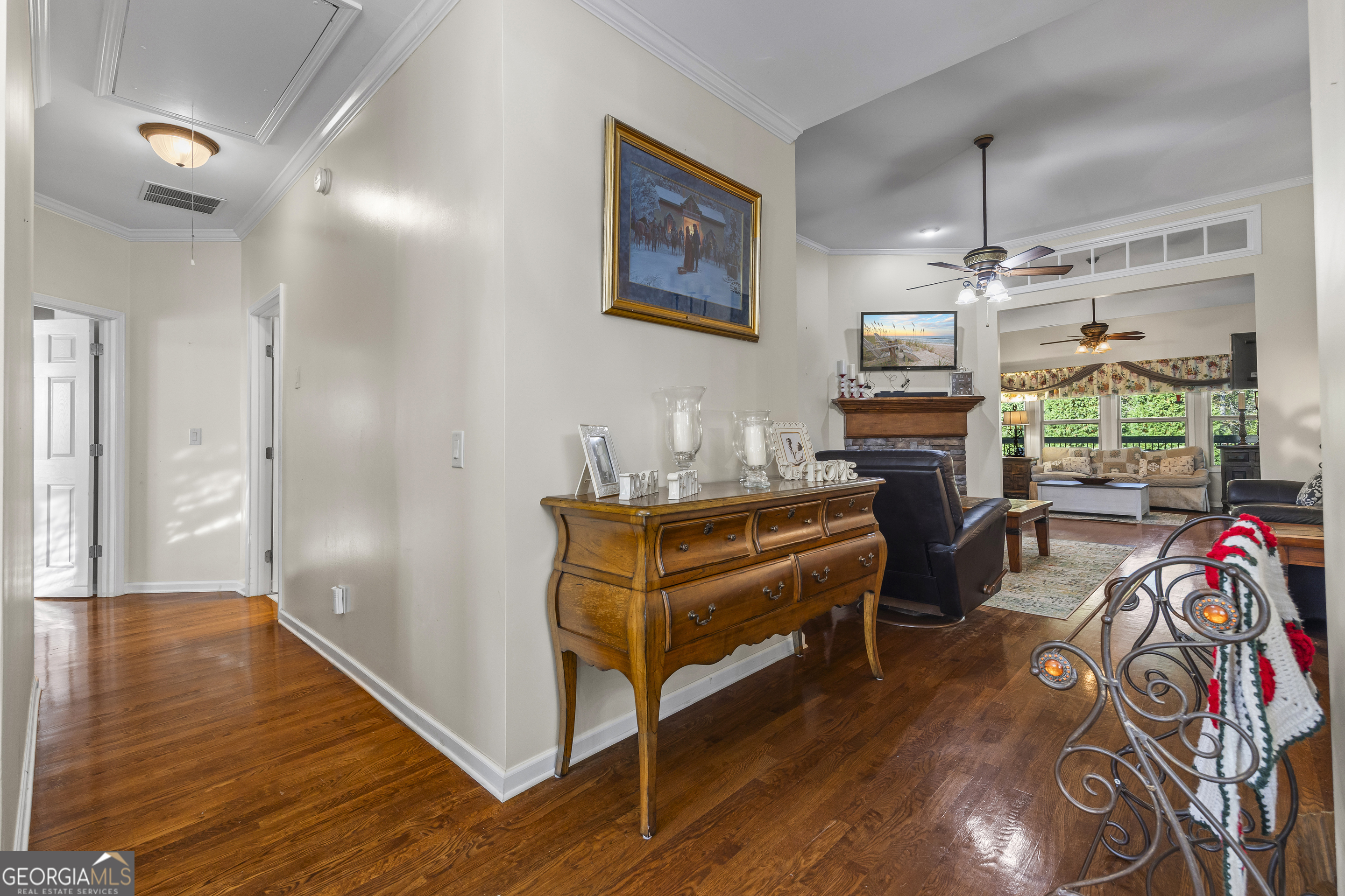 135 Canters Run Homer, GA 30547 - Photo 17 of 96 a living room with furniture and a flat screen tv