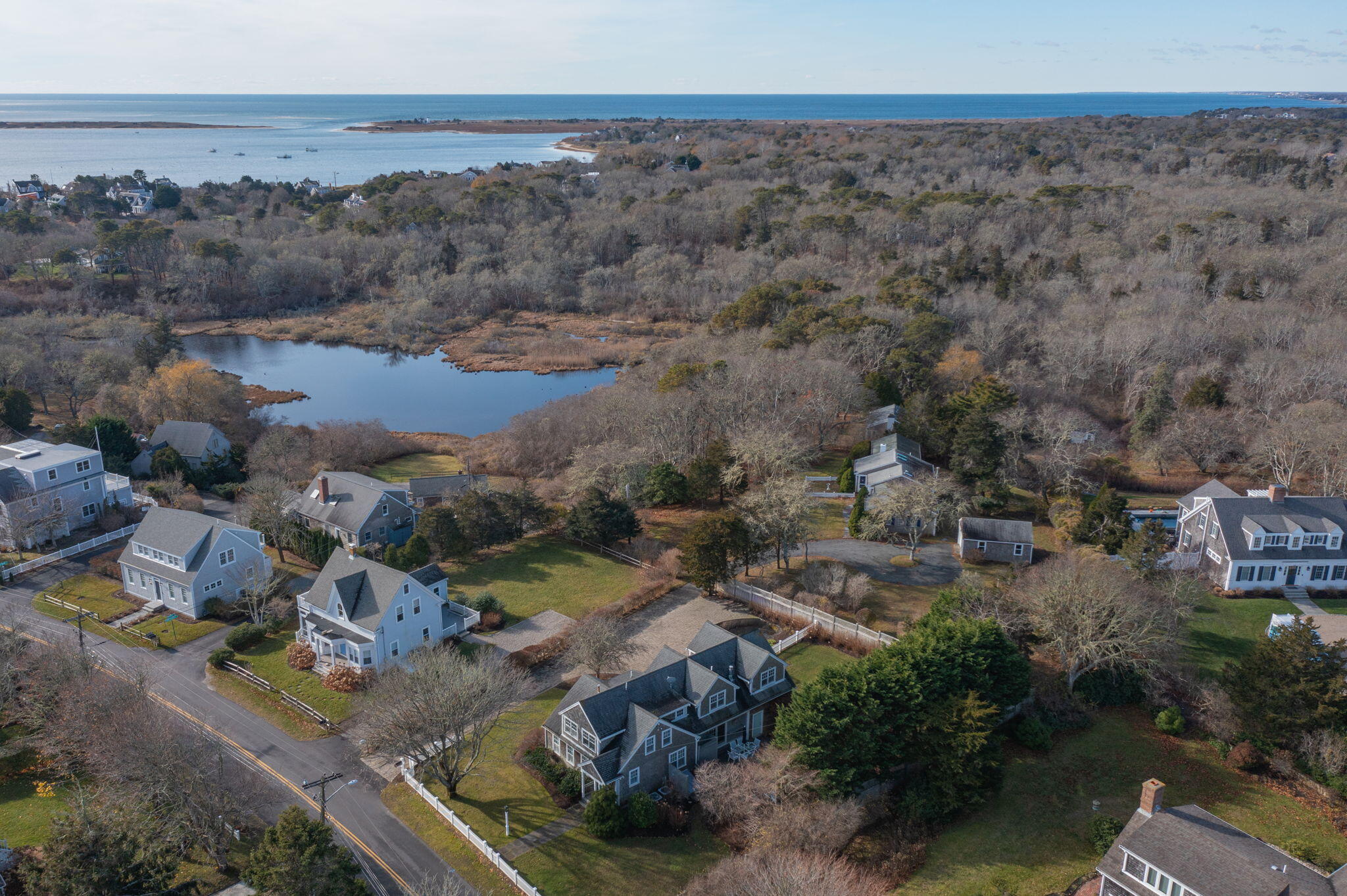 404 Stage Harbor Road Chatham, MA 02633 - Photo 88 of 94 an aerial view of multiple house