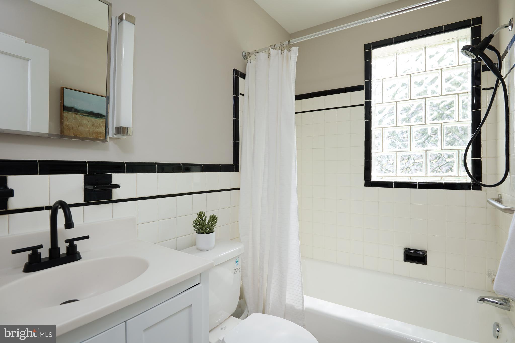 11615 College View Drive Silver Spring, MD 20902 - Photo 14 of 34 Classic, updated bathroom with block glass windows