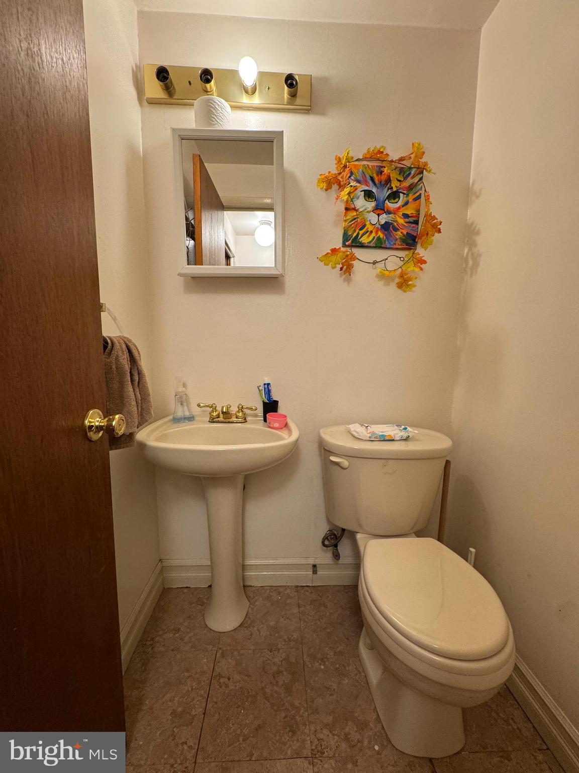 518 Parlin Street Philadelphia, PA 19116 - Photo 10 of 17 a bathroom with a toilet sink and mirror