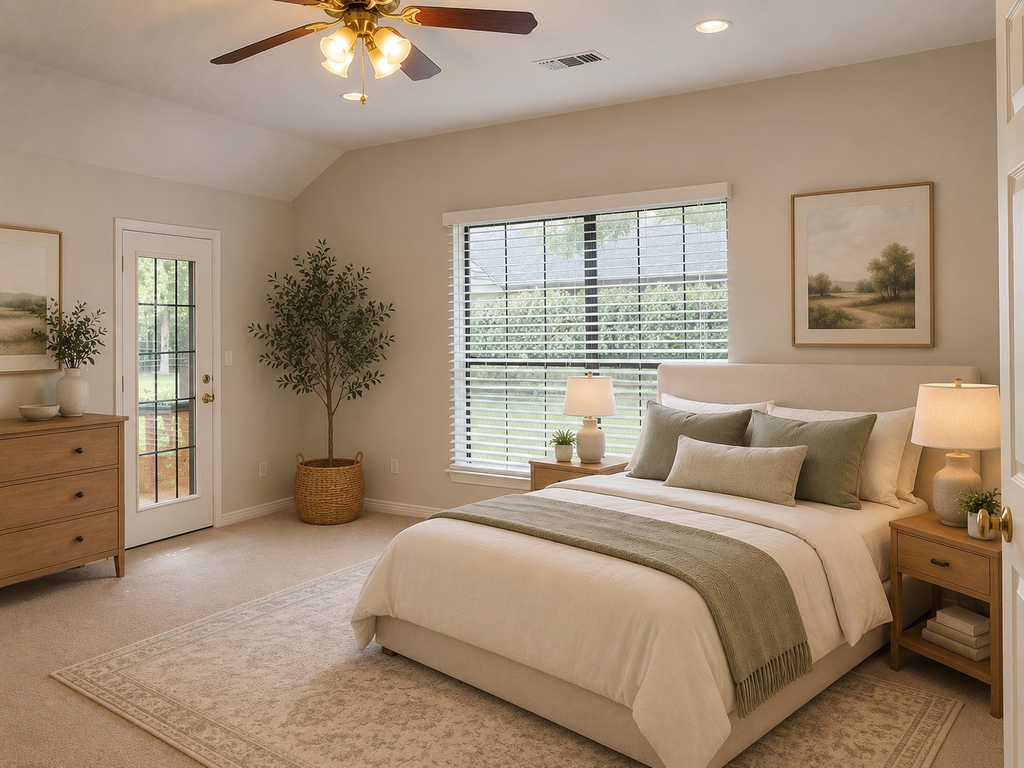 195 Coral Gables Trinity, TX 75862 - Photo 19 of 50 a spacious bedroom with a large bed and a chandelier