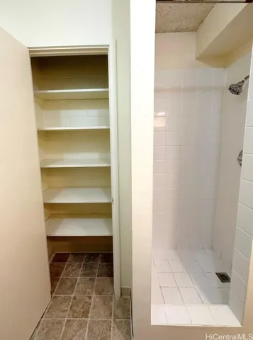 a close view of walk in closet