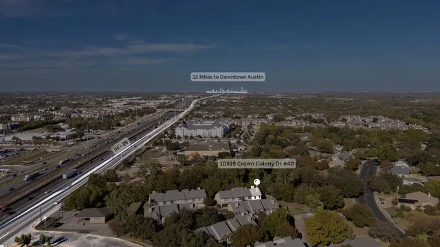 an aerial view of multiple house