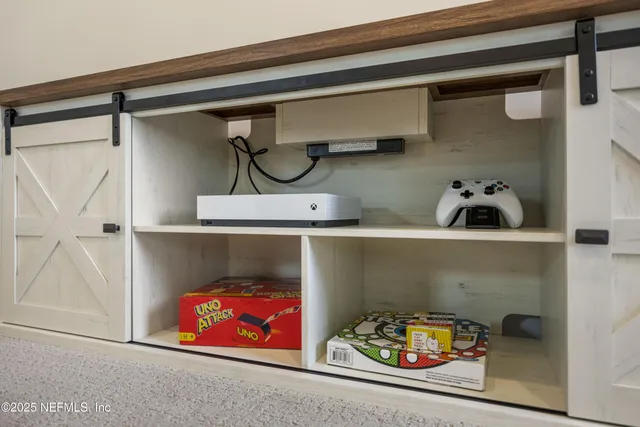 a room with two books and a table