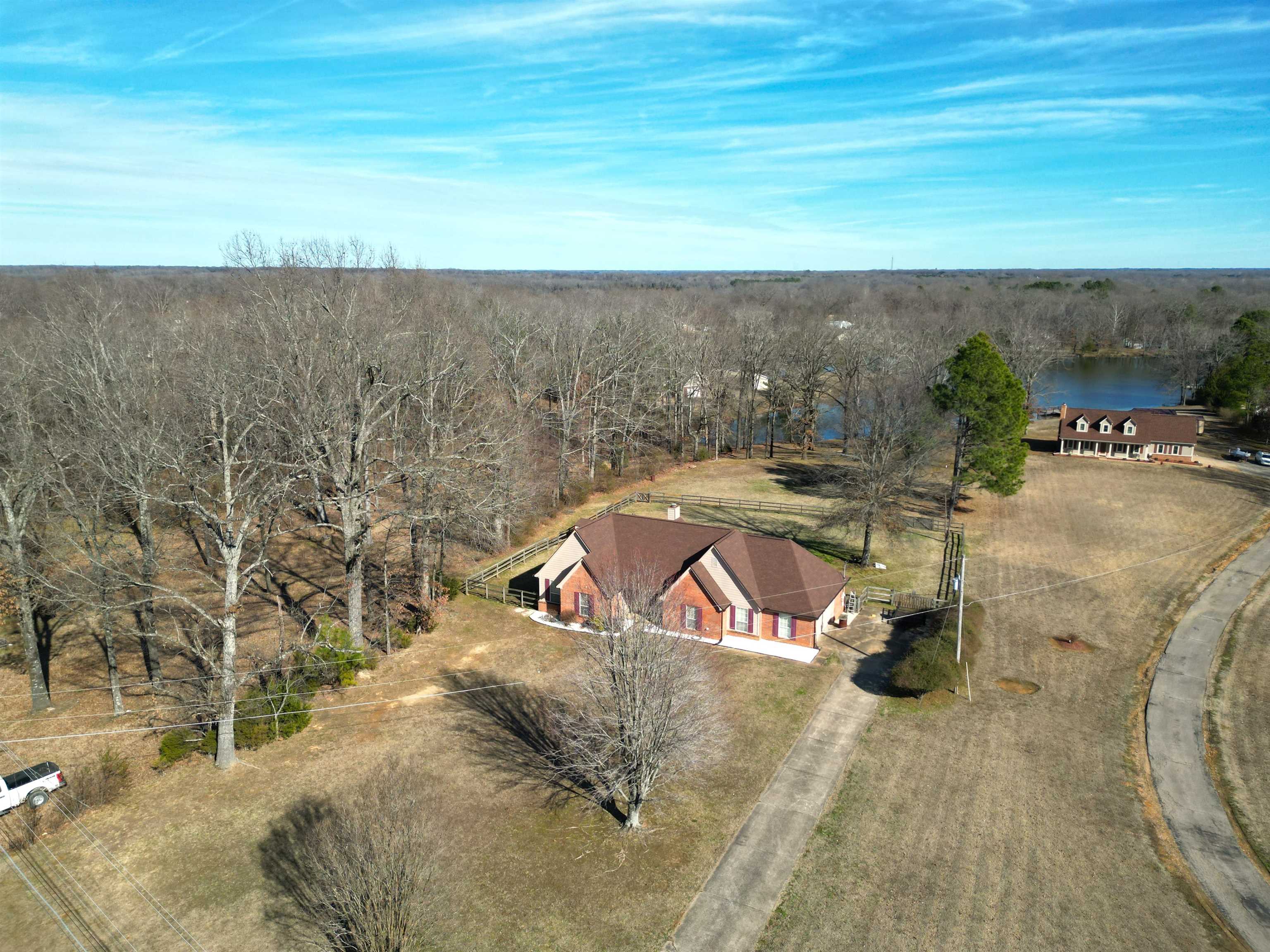 3365 Tomlin Road Somerville, TN 38068 - Photo 35 of 35 Aerial view of property and surrounding area featuring a nearby body of water