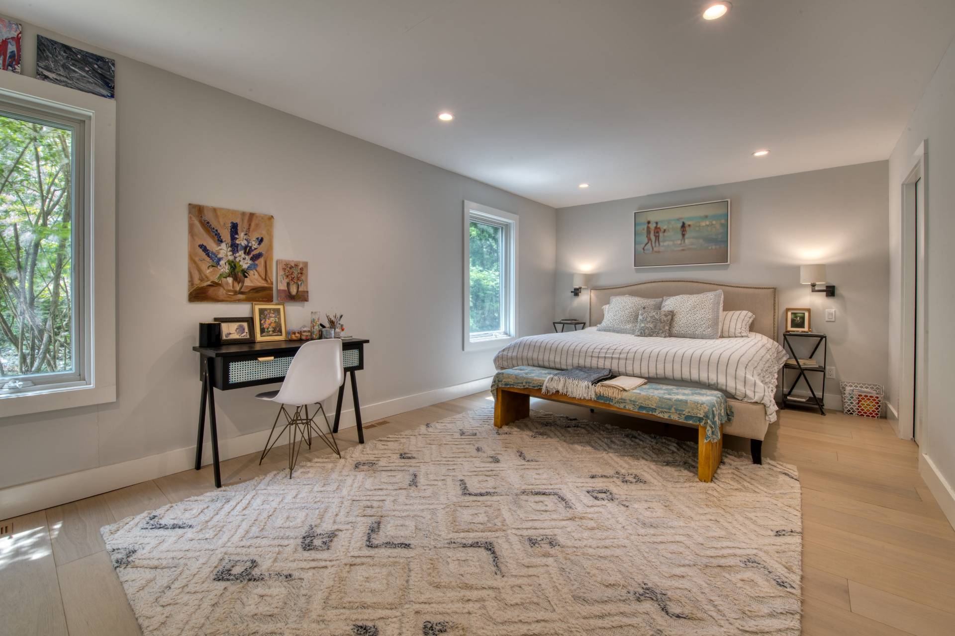 12 Deep View Court East Hampton, NY 11937 - Photo 12 of 20 a bedroom with a bed and a desk