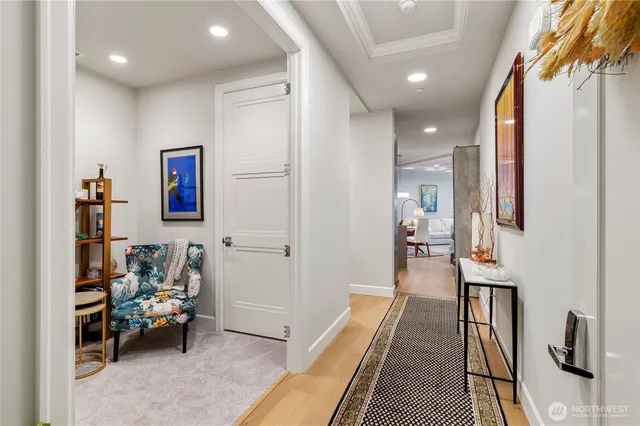 a living room with furniture and a couch