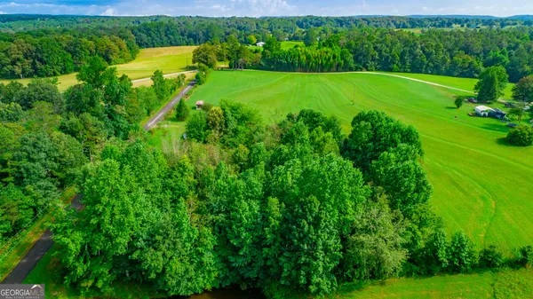 a view of a golf course with a garden