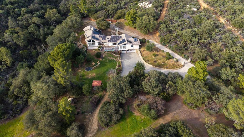23002 Japatul Valley Road Alpine, CA 91901 - Photo 53 of 65 an aerial view of a house with a yard and large trees