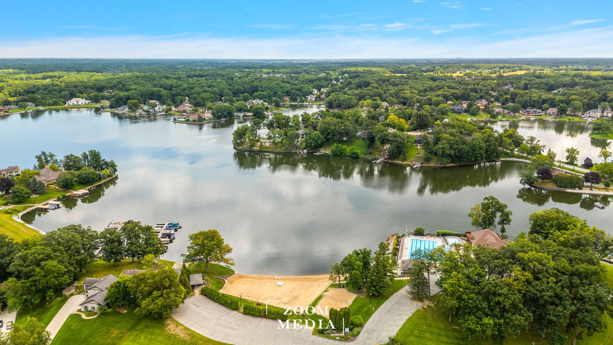 176 Wexford Road Valparaiso, IN 46385 - Photo 54 of 54 an aerial view of residential houses with outdoor space and lake view