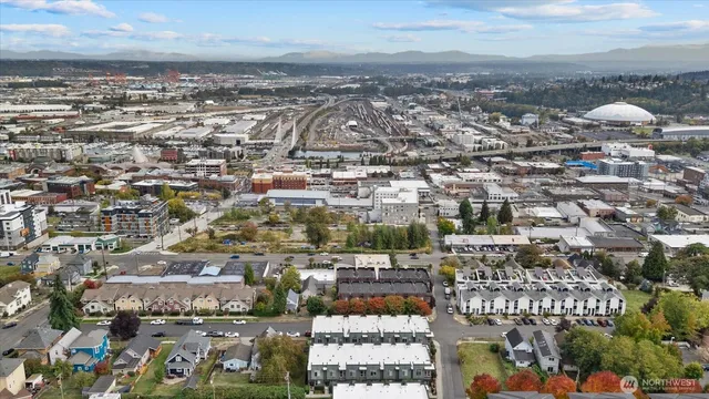 an aerial view of a city