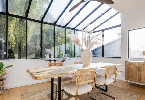 a outdoor living space with furniture