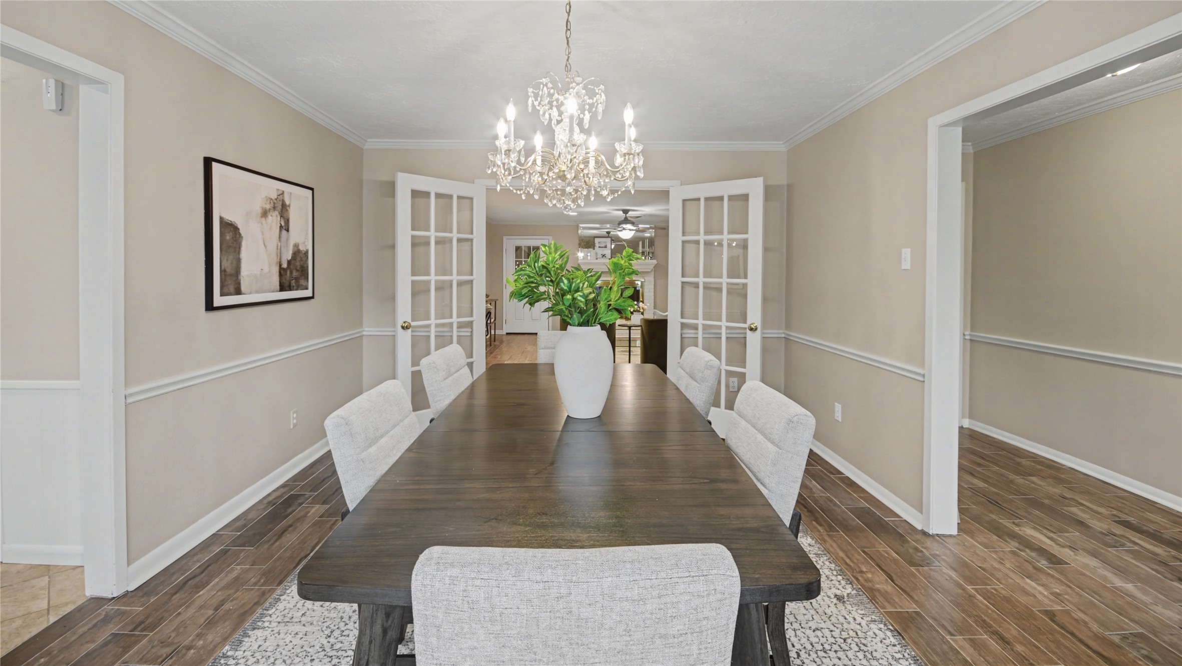 1431 Walnut Lane Houston, TX 77339 - Photo 9 of 44 Formal dining room just off the main entrance, with French doors that define the space while keeping it connected.