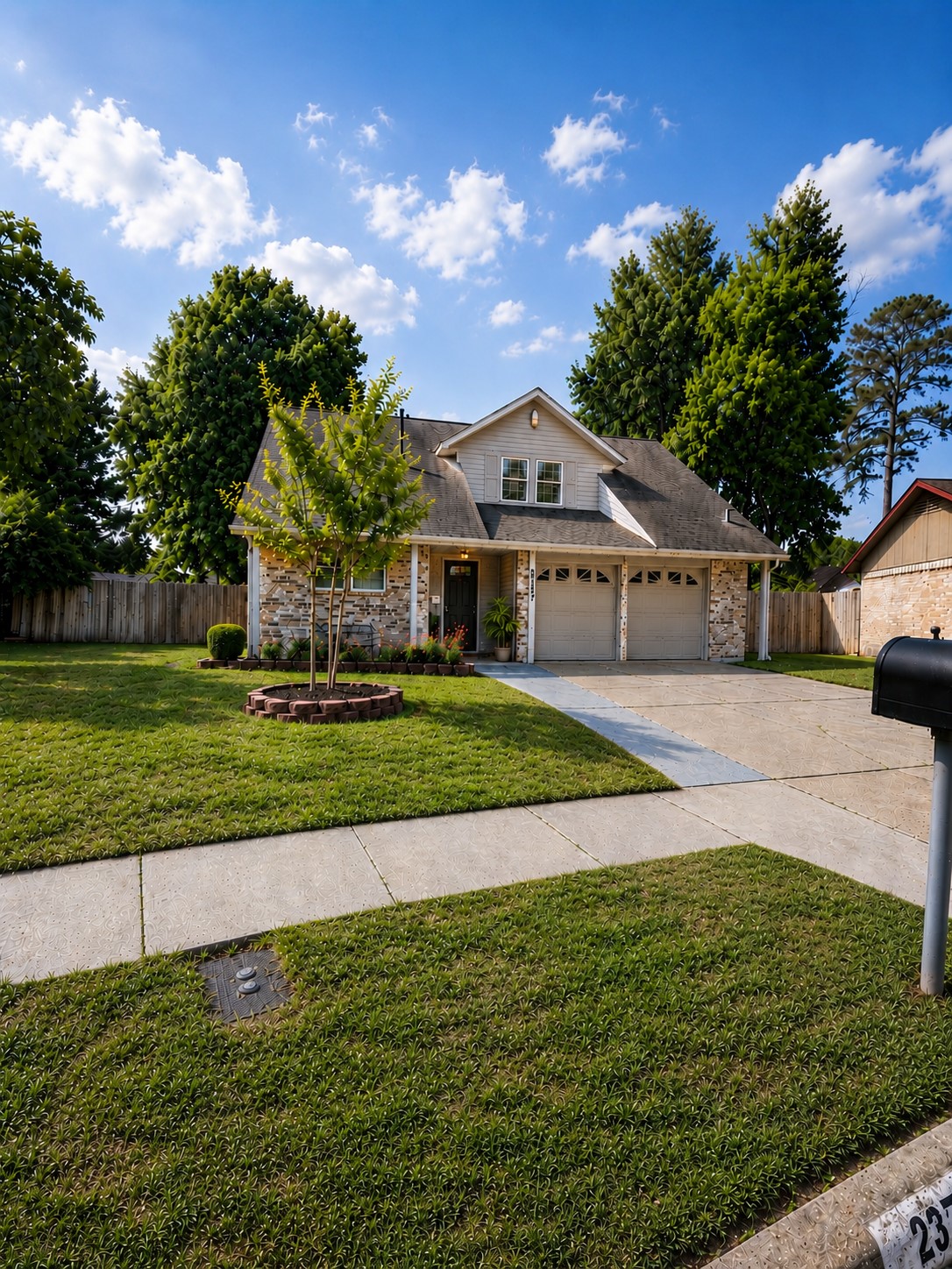 The cul de sac is quiet but the best part of being a cul de sac is... WE HAVE THE BEST PIECE OF THE PIE!  Take a look at the back yard first! There is enough room for a pool.