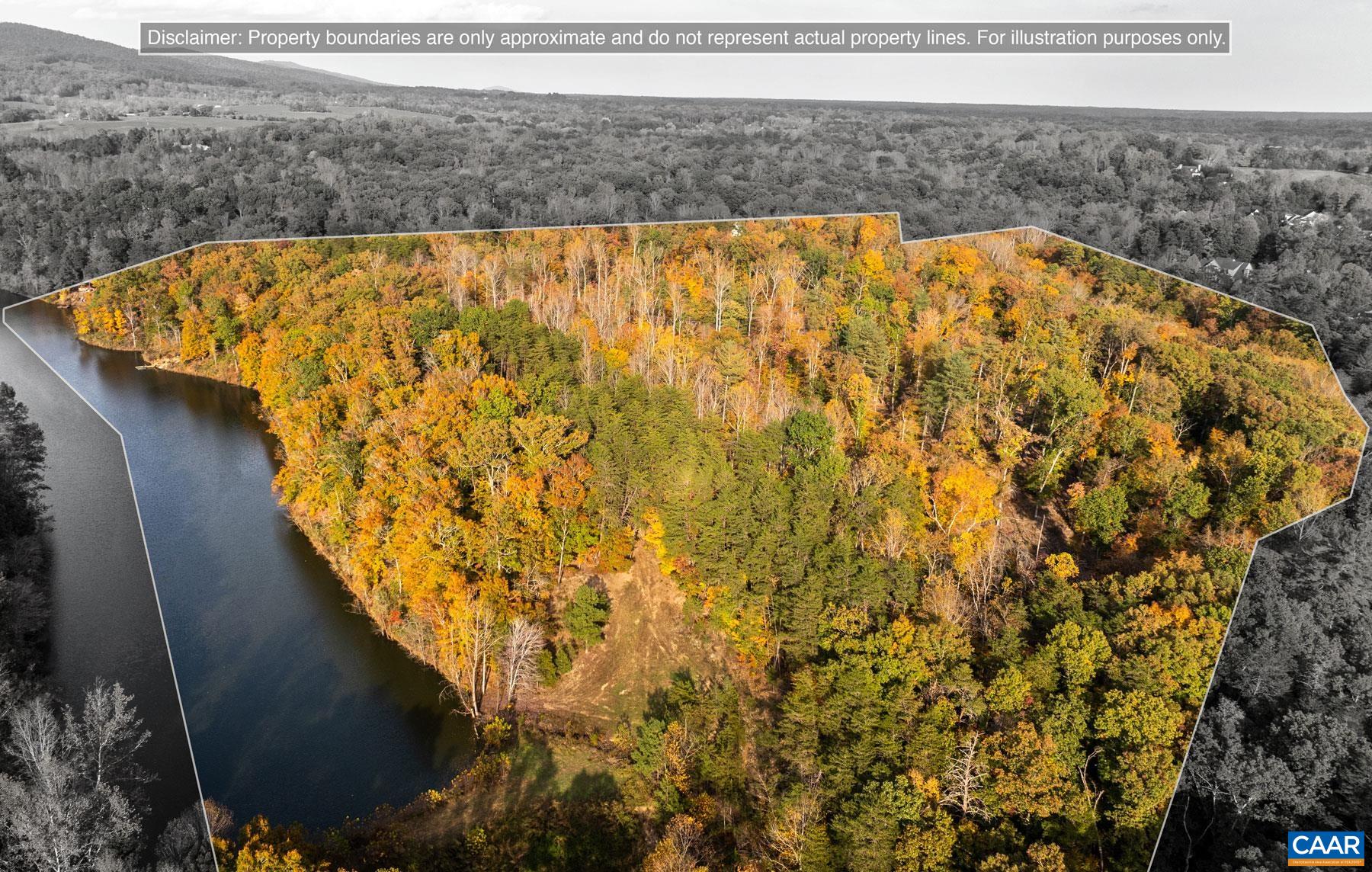 42 Shadwell Road Keswick, VA 22947 - Photo 2 of 15 Both parcels, 42.08 acres. Boundaries approximate, for illustration only.