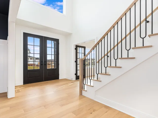a view of an entryway with staircase